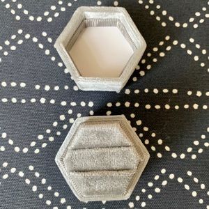 Light Gray Velvet Ring Box/Holder